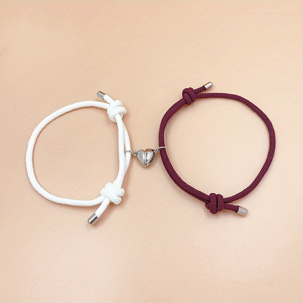 2pcs Handmade Couple Braceletes Sets For Men And Women, Father's Day Gift