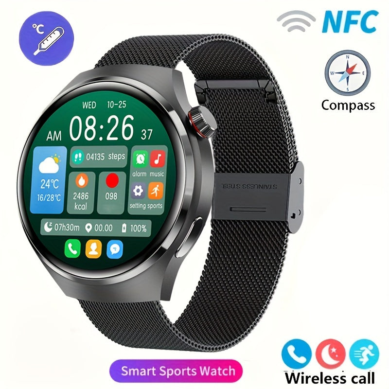 2024 New Men's Smart Watch 4 PRO1.53-inch 360 * 360 AMOLED Wireless Call Multi Sport Mode Smart Watch