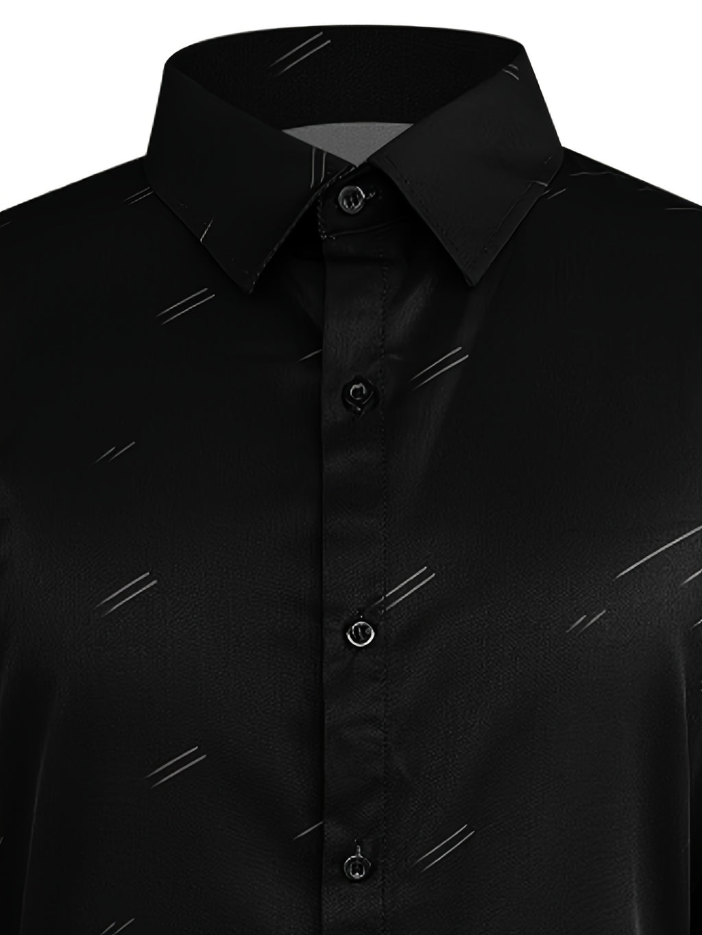 Mens Striped Regular Fit Long Sleeve Dress Shirt - Elegant Lapel Collar, Button-Front Closure, Non-Stretch Polyester Fabric - Perfect for Office and Casual Wear All Seasons