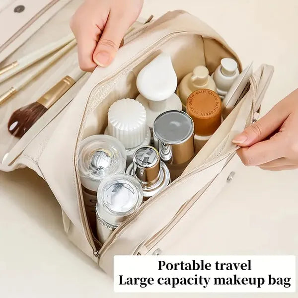 Women'S Pearl Portable Cosmetic Bag, Business Travel Hook Cosmetic Bag, Cosmetic Bag Large Capacity, Toilet Bag With Hook, Suitable For Toiletries, Cosmetics, Brushes And Other Items 